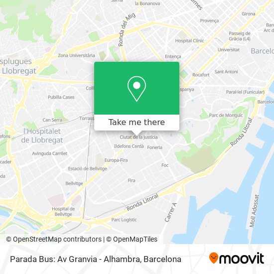 Parada Bus: Av Granvia - Alhambra map