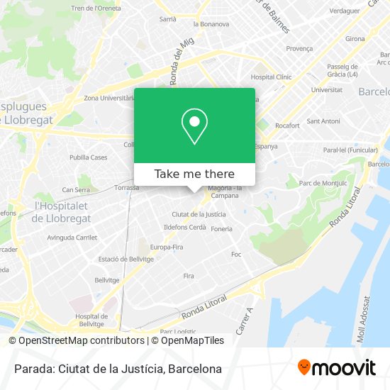 Parada: Ciutat de la Justícia map