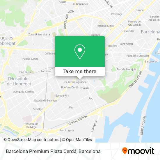 Barcelona Premium Plaza Cerdá map