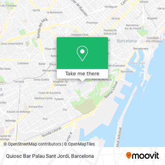 Quiosc Bar Palau Sant Jordi map