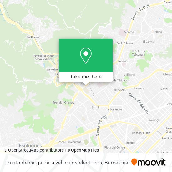 Punto de carga para vehículos eléctricos map