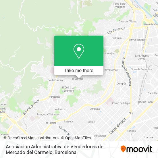 mapa Asociacion Administrativa de Vendedores del Mercado del Carmelo