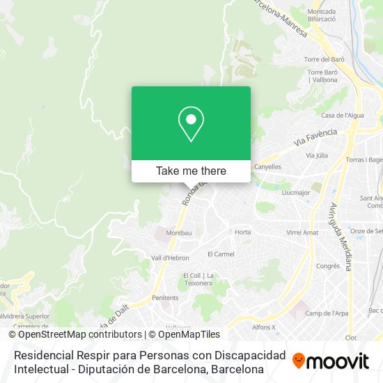 Residencial Respir para Personas con Discapacidad Intelectual - Diputación de Barcelona map