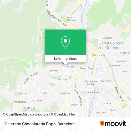 mapa Churrería Chocolatería Popó