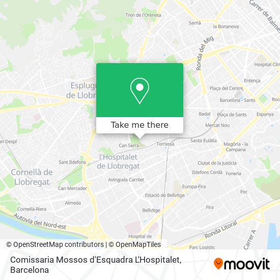 mapa Comissaria Mossos d'Esquadra L'Hospitalet