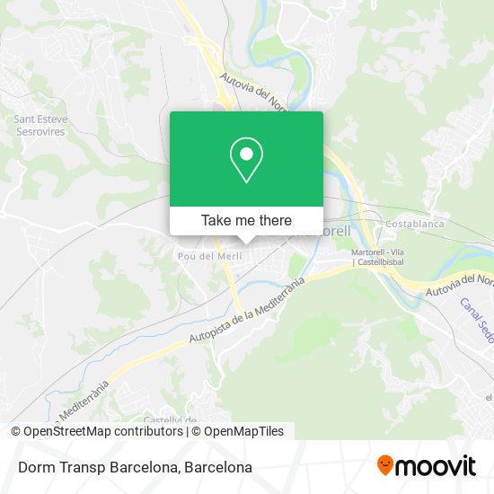 Dorm Transp Barcelona map