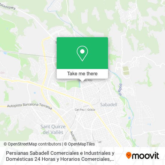 mapa Persianas Sabadell Comerciales e Industriales y Domésticas 24 Horas y Horarios Comerciales