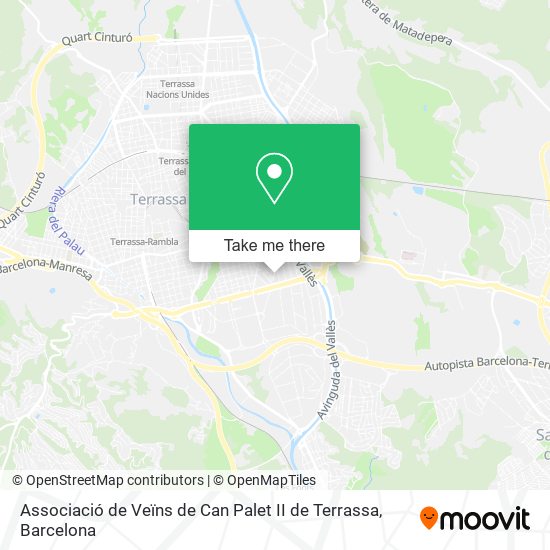 mapa Associació de Veïns de Can Palet II de Terrassa