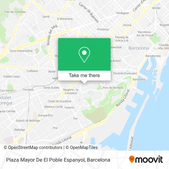 Plaza Mayor De El Poble Espanyol map