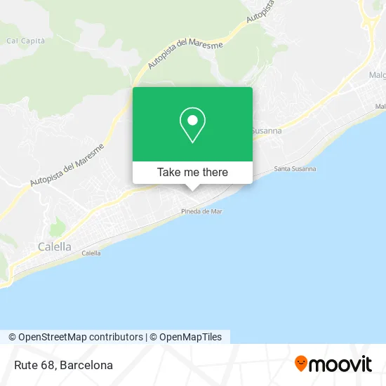 Rute 68 map