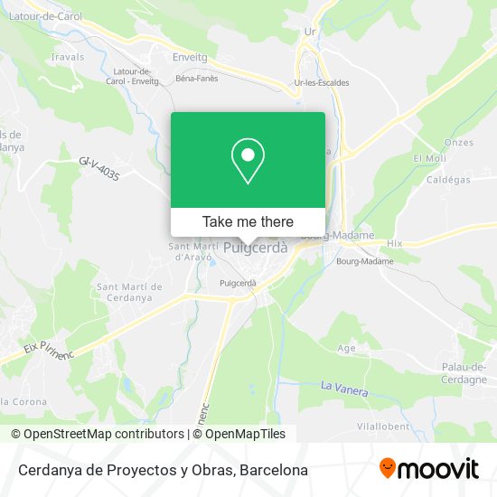 mapa Cerdanya de Proyectos y Obras