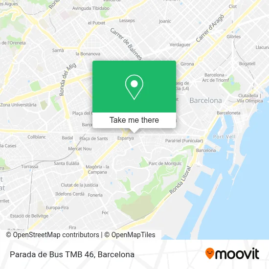 Parada de Bus TMB 46 map