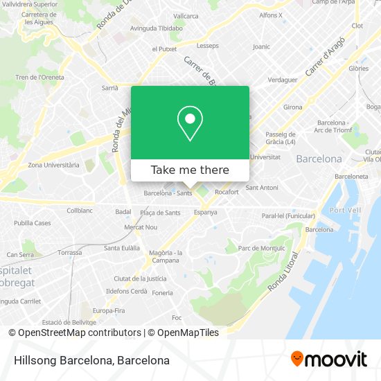 mapa Hillsong Barcelona