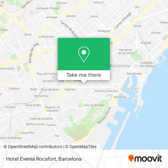 Hotel Evenia Rocafort map