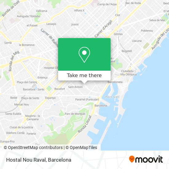 mapa Hostal Nou Raval