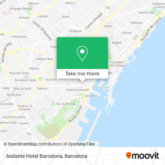 Andante Hotel Barcelona map