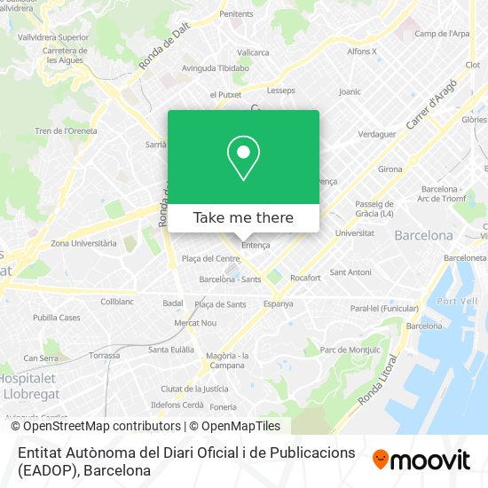 Entitat Autònoma del Diari Oficial i de Publicacions (EADOP) map