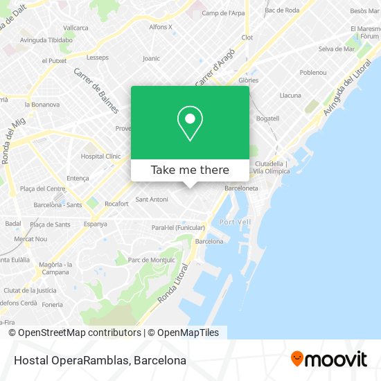 Hostal OperaRamblas map