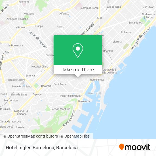 Hotel Ingles Barcelona map