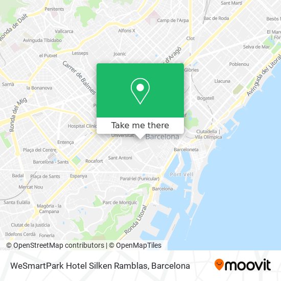 WeSmartPark Hotel Silken Ramblas map