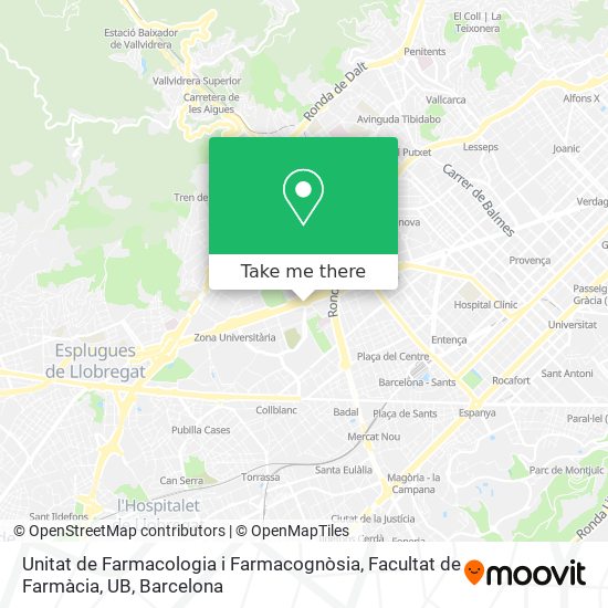 Unitat de Farmacologia i Farmacognòsia, Facultat de Farmàcia, UB map
