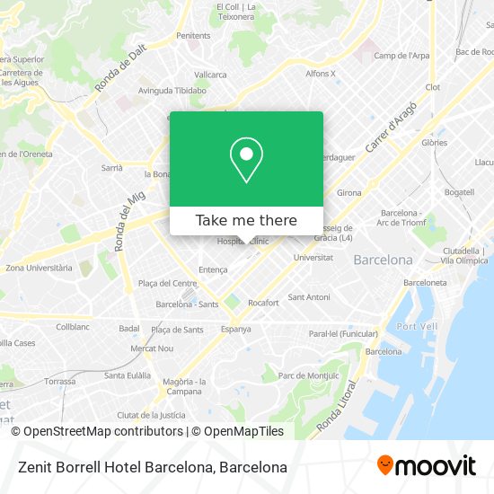 Zenit Borrell Hotel Barcelona map