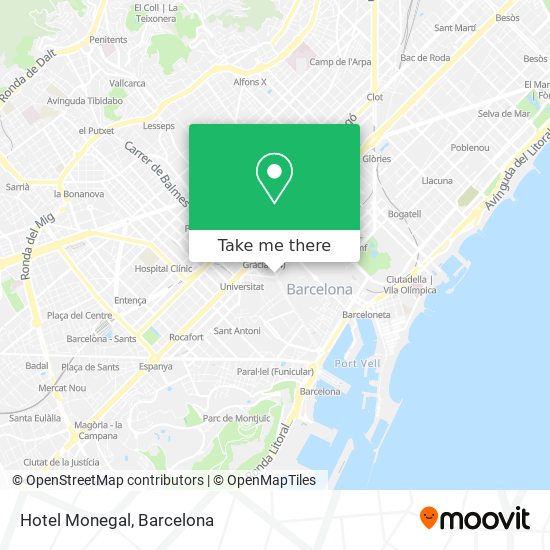 Hotel Monegal map