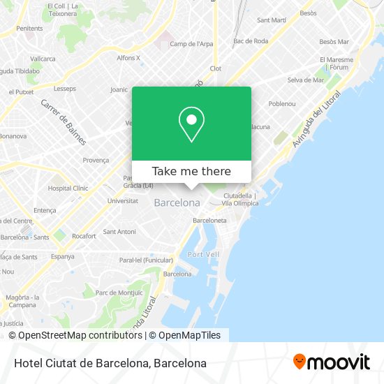 mapa Hotel Ciutat de Barcelona