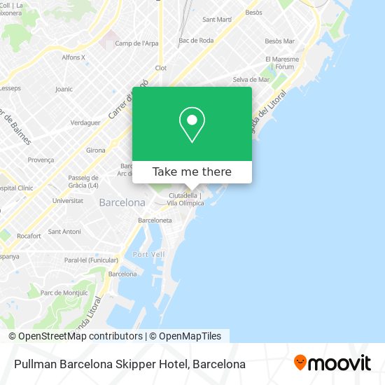 mapa Pullman Barcelona Skipper Hotel