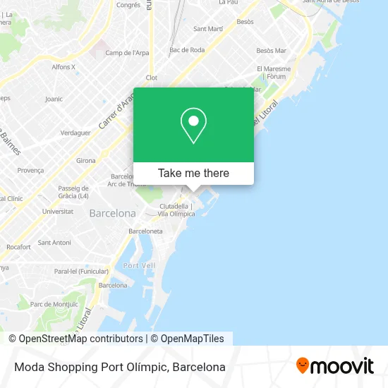 Moda Shopping Port Olímpic map
