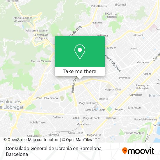 Consulado General de Ucrania en Barcelona map