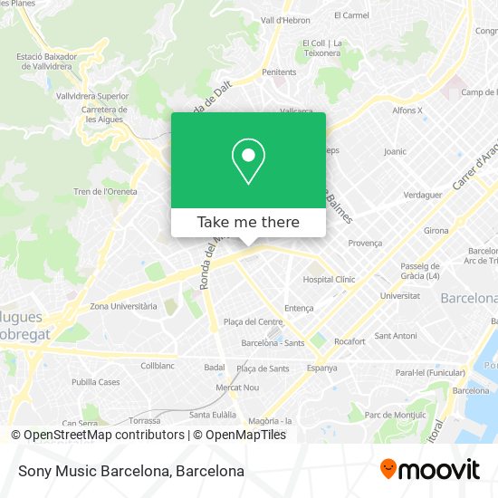 mapa Sony Music Barcelona