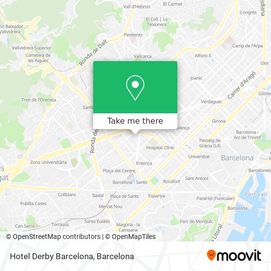 mapa Hotel Derby Barcelona