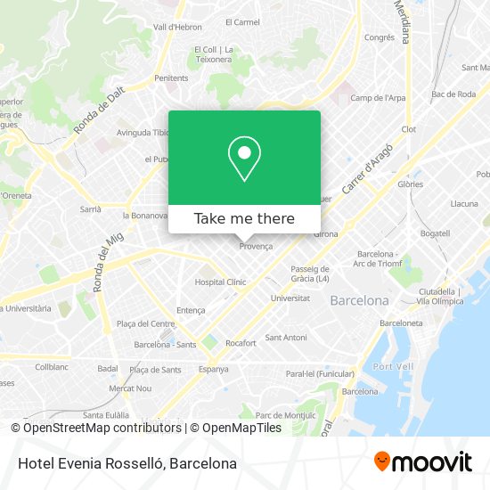 mapa Hotel Evenia Rosselló