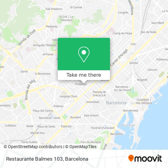 mapa Restaurante Balmes 103