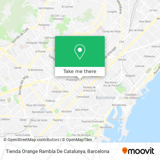 mapa Tienda Orange Rambla De Catalunya