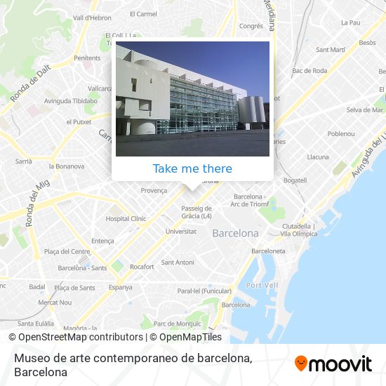 mapa Museo de arte contemporaneo de barcelona