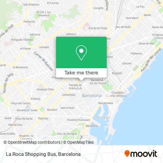 mapa La Roca Shopping Bus