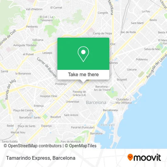 Tamarindo Express map