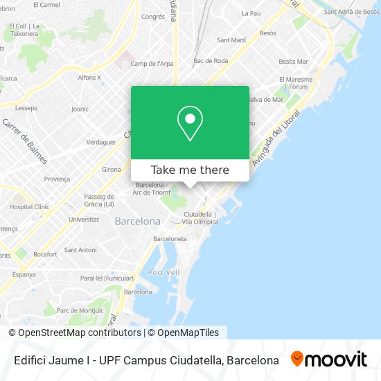 Edifici Jaume I - UPF Campus Ciudatella map