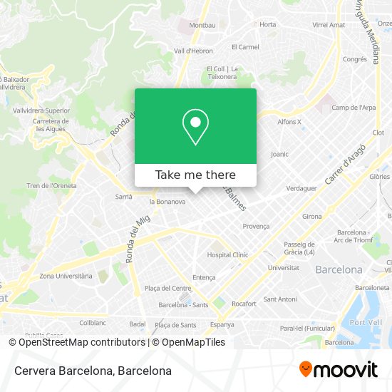 Cervera Barcelona map