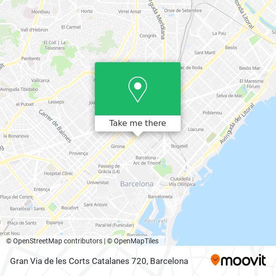 mapa Gran Via de les Corts Catalanes 720