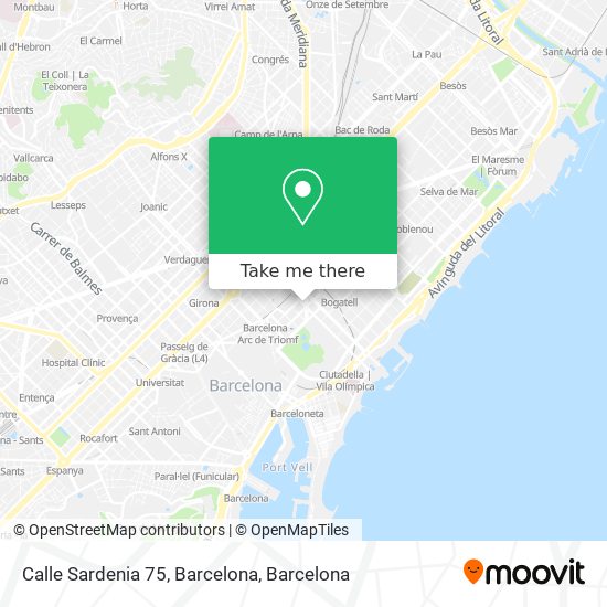 Calle Sardenia 75, Barcelona map