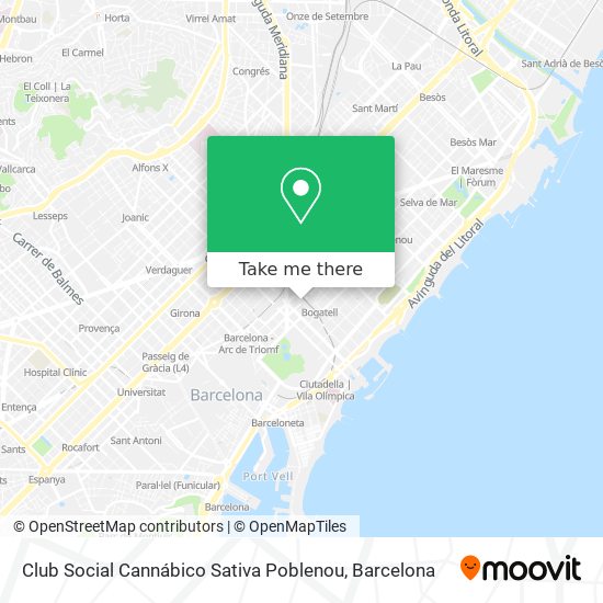 Club Social Cannábico Sativa Poblenou map