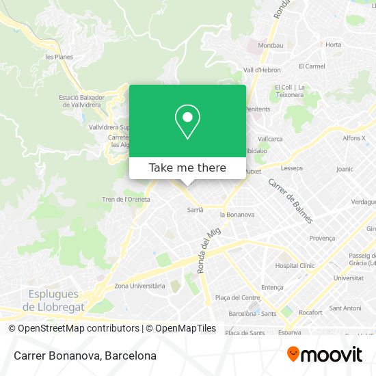 mapa Carrer Bonanova