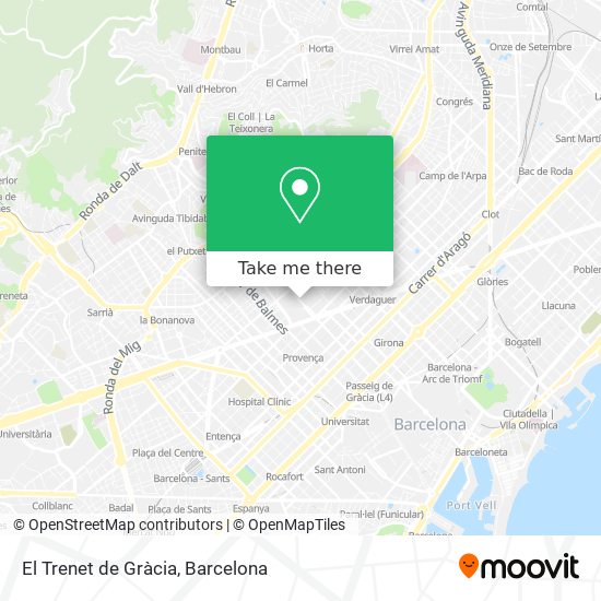 mapa El Trenet de Gràcia