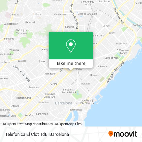Telefónica El Clot TdE map