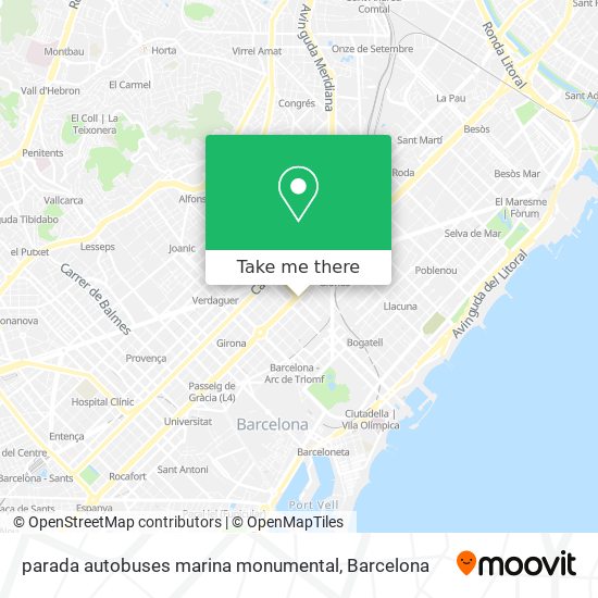 mapa parada autobuses marina monumental