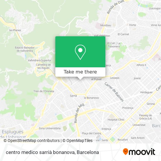 centro medico sarrià bonanova map