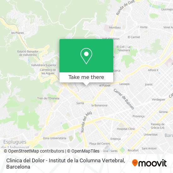 Clinica del Dolor - Institut de la Columna Vertebral map